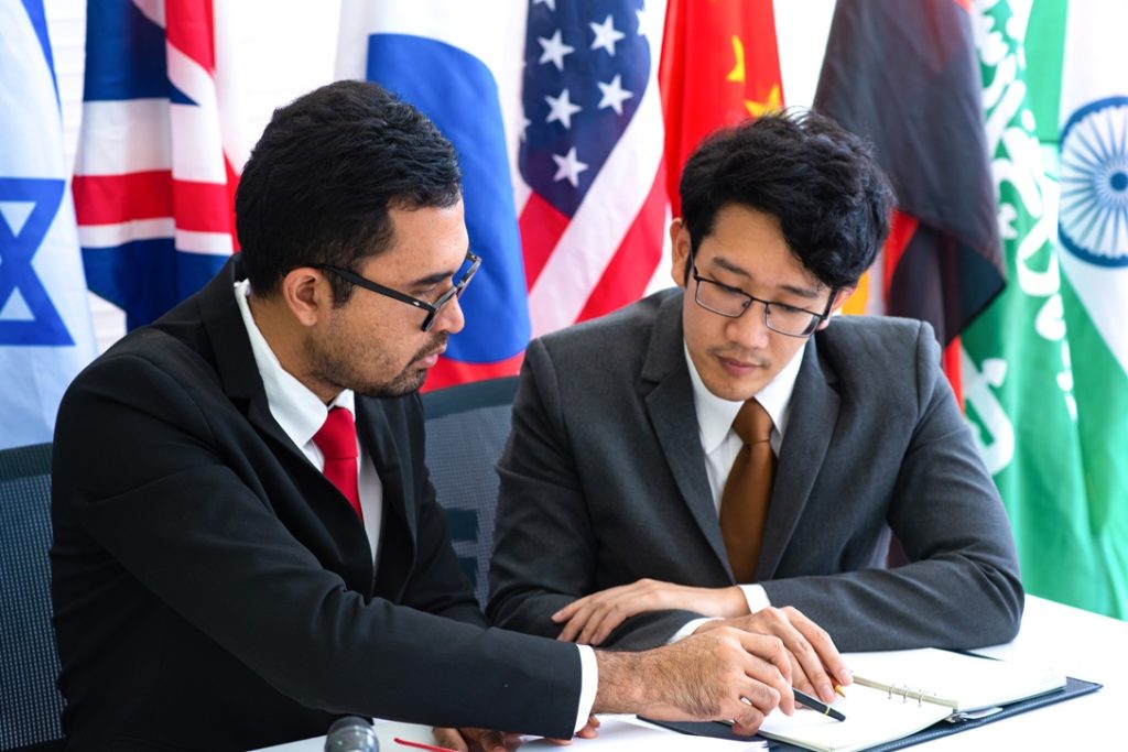 Strategists reviewing friendshoring as a business strategy